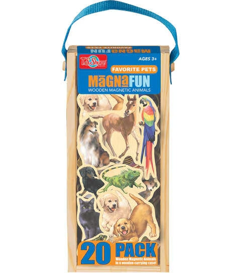 TS SHURE 20PC MAGNAFUN WOODEN MAGNETIC FAVORITE PETS