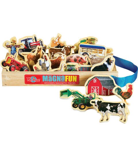 TS SHURE 20PC MAGNAFUN WOODEN MAGNETIC ON THE FARM