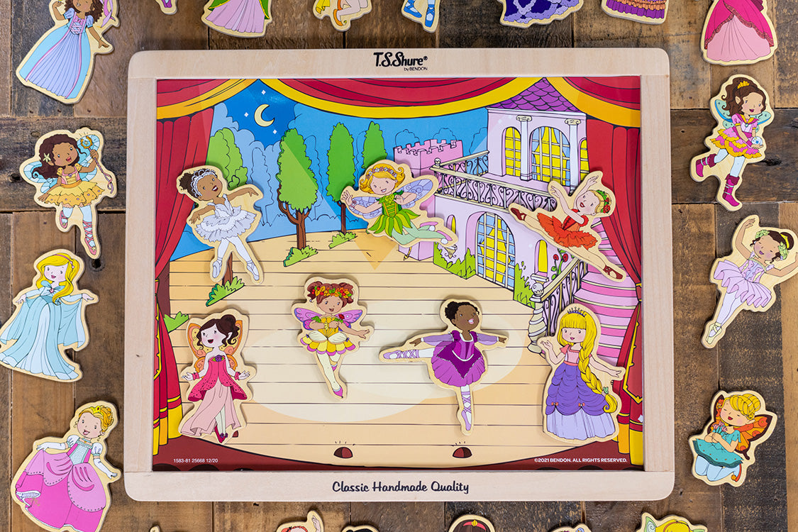 TS SHURE WOOD MAGNET PLAYBOARD: PRINCESS/ BALLET/FAIRIES