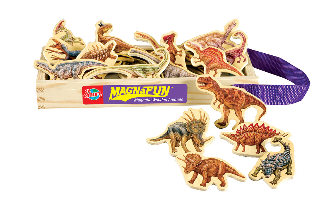 TS SHURE 20PC MAGNAFUN WOODEN MAGNETIC DINOSAURS