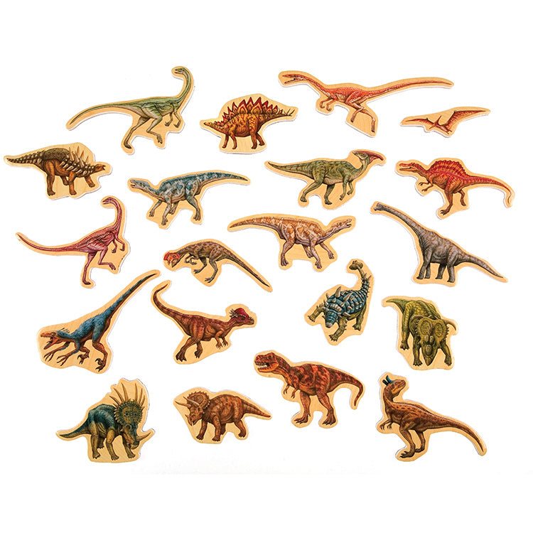 TS SHURE 20PC MAGNAFUN WOODEN MAGNETIC DINOSAURS