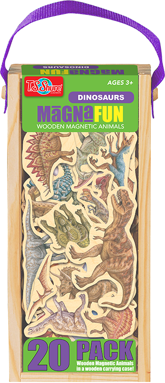 TS SHURE 20PC MAGNAFUN WOODEN MAGNETIC DINOSAURS