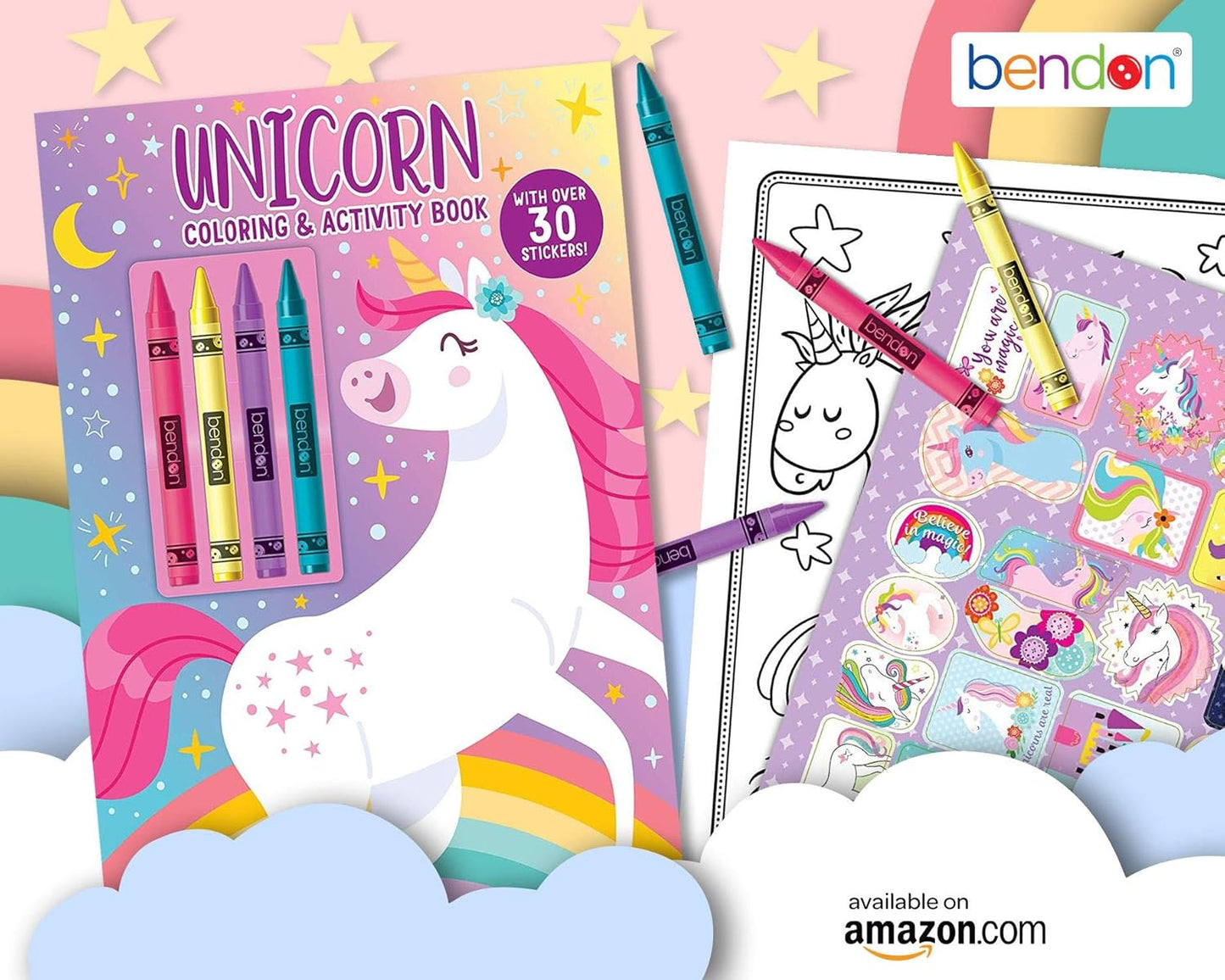 BENDON UNICORN COLOR AND ACTIVITY WITH CRAYONS