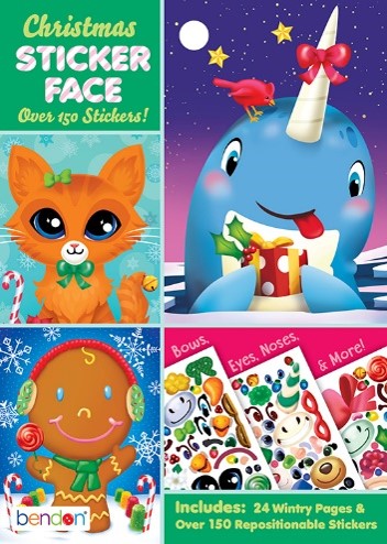 CHRISTMAS MINI STICKER FACE PAD PDQ V1