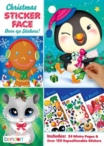 CHRISTMAS MINI STICKER FACE PAD PDQ V2