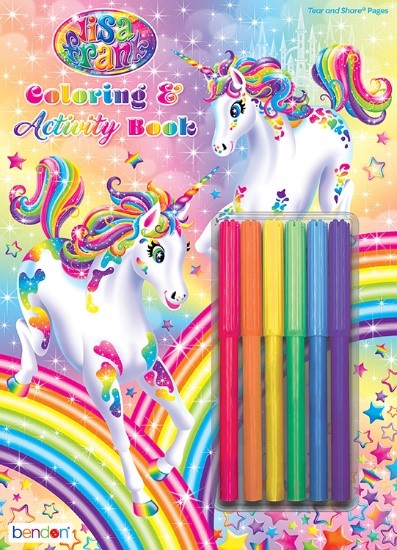 LISA FRANK COLORING BOOK WITH MARKERS