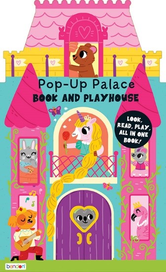 LIVRE POP-UP ET MAISON DE JEU - 4 TITRES : CASERNE DE POMPIERS, CHÂTEAU, FERME, ÉCOLE